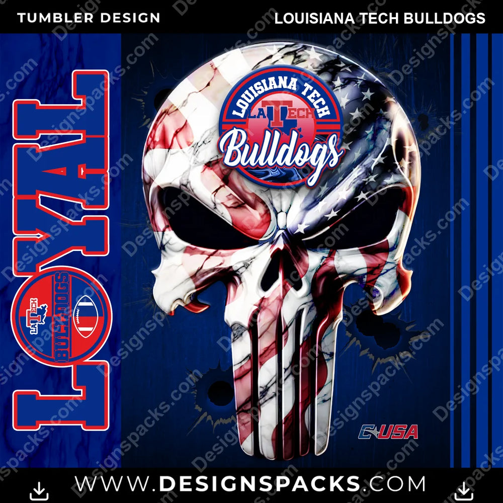 College Sport Loyal Louisiana Tech Bulldogs NCAA College Sport Tumbler Digital Wrap Design Download