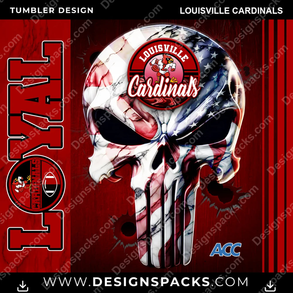 College Sport Loyal Louisville Cardinals NCAA College Sport Tumbler Digital Wrap Design Download