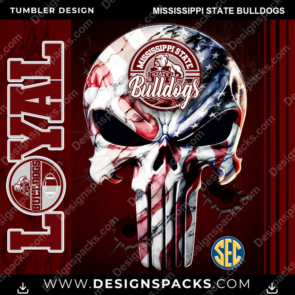 College Sport Loyal Mississippi State Bulldogs NCAA College Sport Tumbler Digital Wrap Design Download