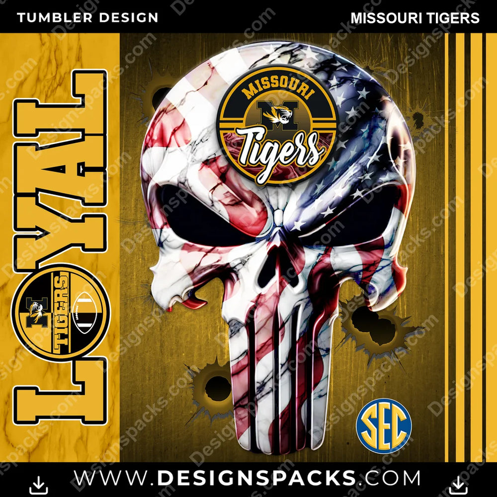 College Sport Loyal Missouri Tigers NCAA College Sport Tumbler Digital Wrap Design Download