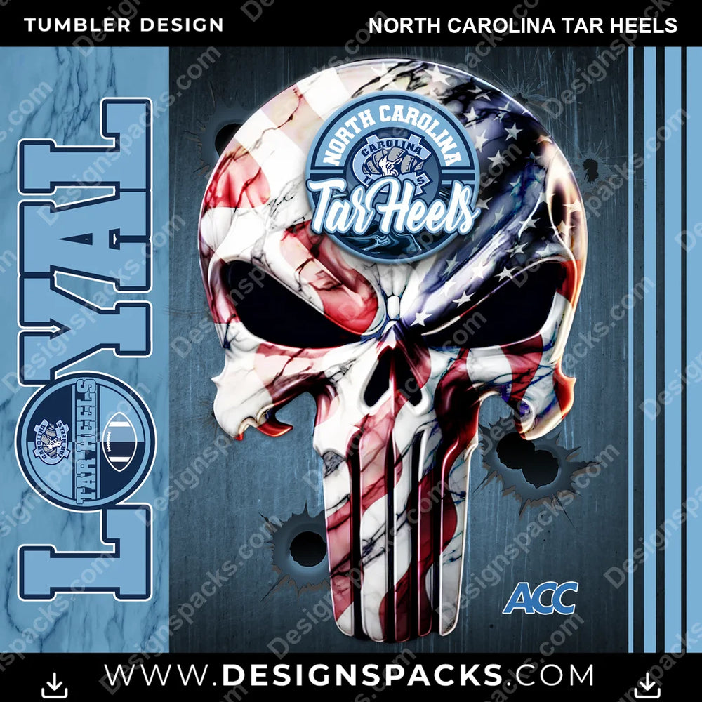 College Sport Loyal North Carolina Tar Heels NCAA College Sport Tumbler Digital Wrap Design Download