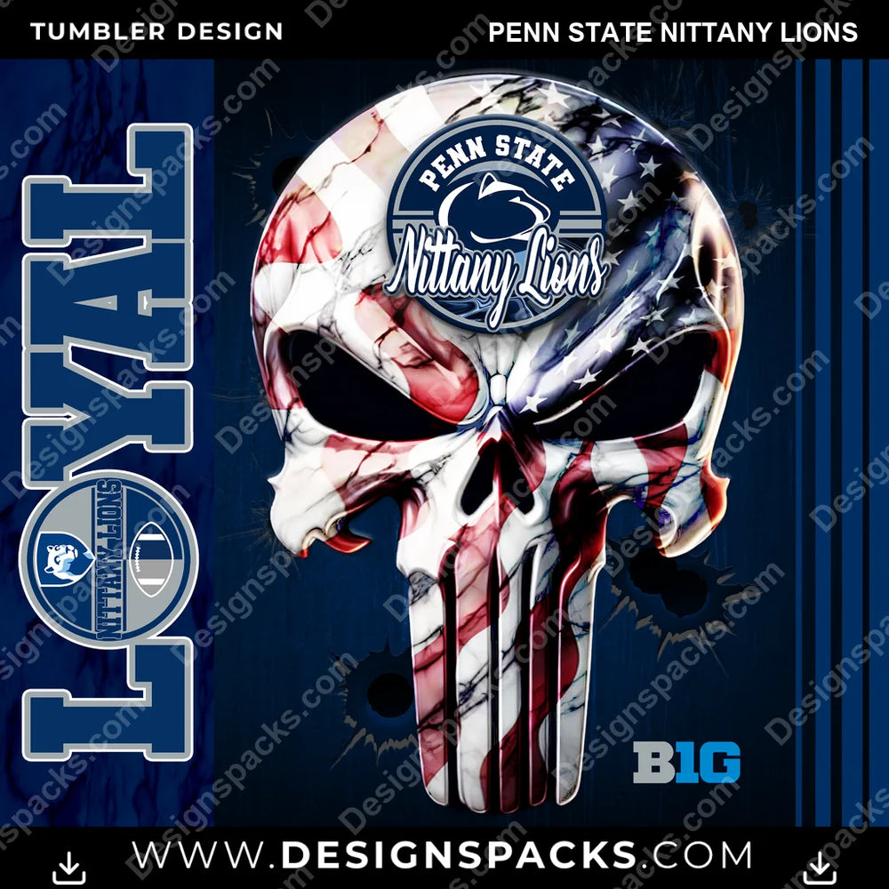 College Sport Loyal Penn State Nittany Lions NCAA College Sport Tumbler Digital Wrap Design Download