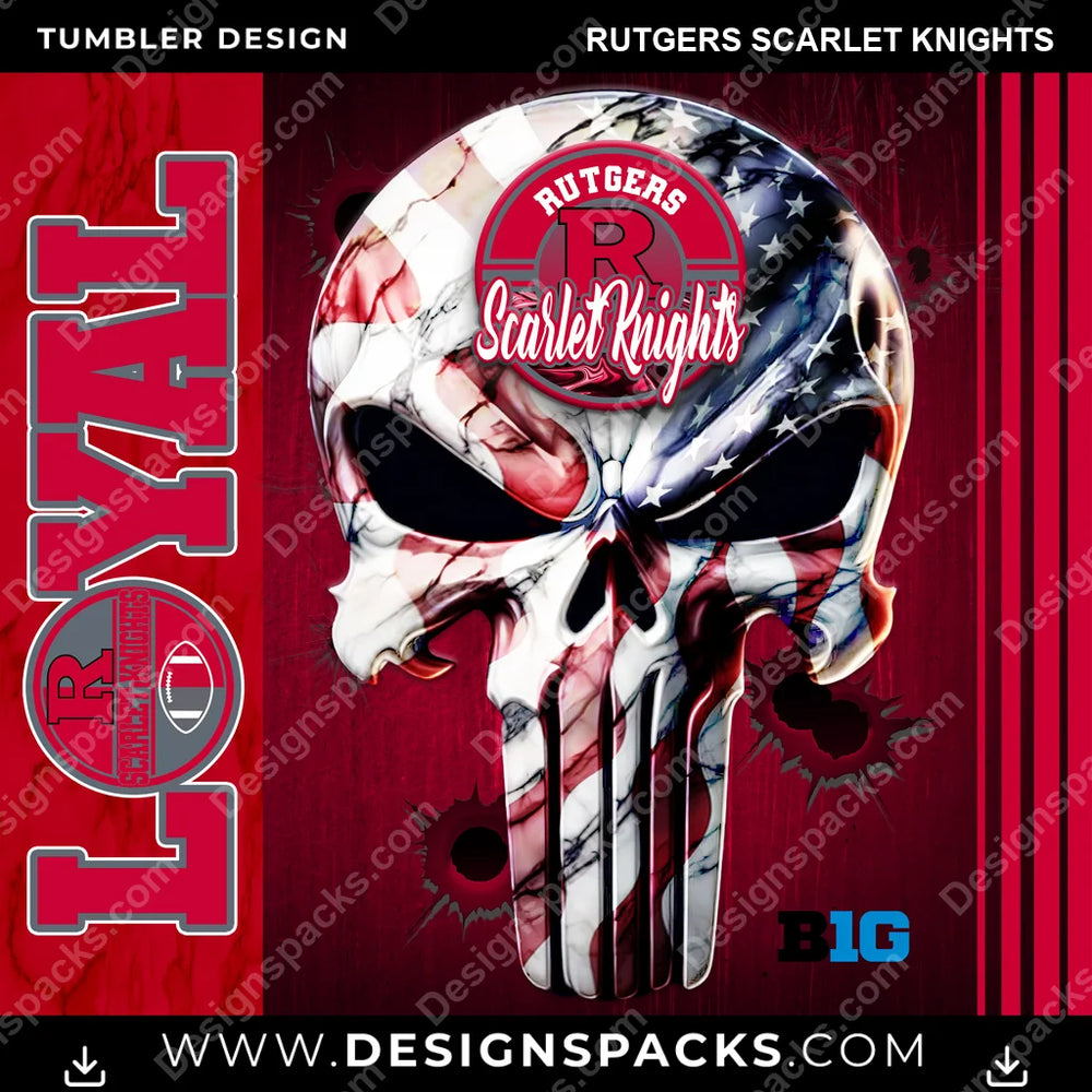 College Sport Loyal Rutgers Scarlet Knights NCAA College Sport Tumbler Digital Wrap Design Download