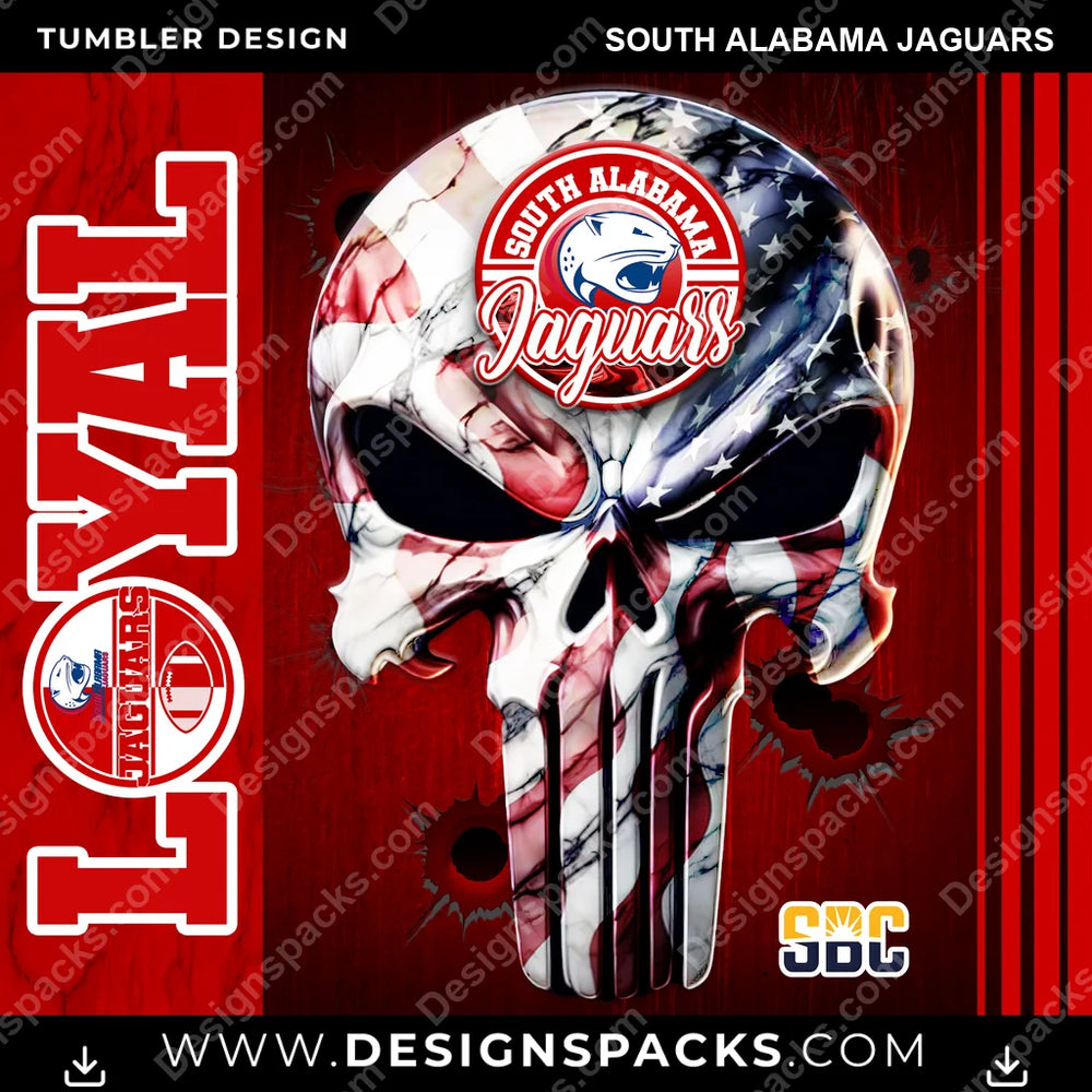 College Sport Loyal South Alabama Jaguars NCAA College Sport Tumbler Digital Wrap Design Download