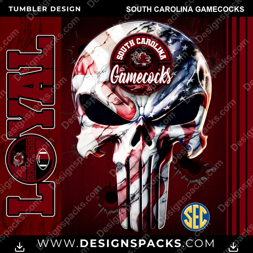 College Sport Loyal South Carolina Gamecocks NCAA College Sport Tumbler Digital Wrap Design Download