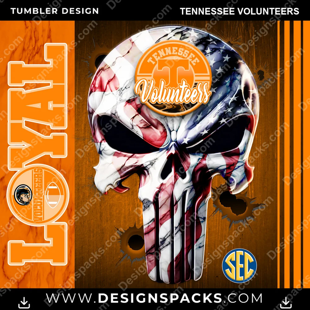 College Sport Loyal Tennessee Volunteers NCAA College Sport Tumbler Digital Wrap Design Download