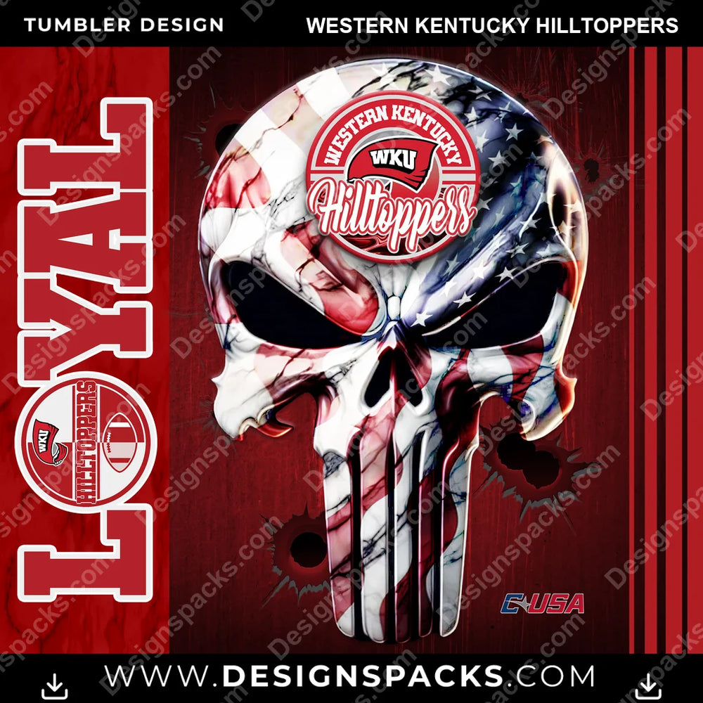 College Sport Loyal Western Kentucky Hilltoppers NCAA College Sport Tumbler Digital Wrap Design Download