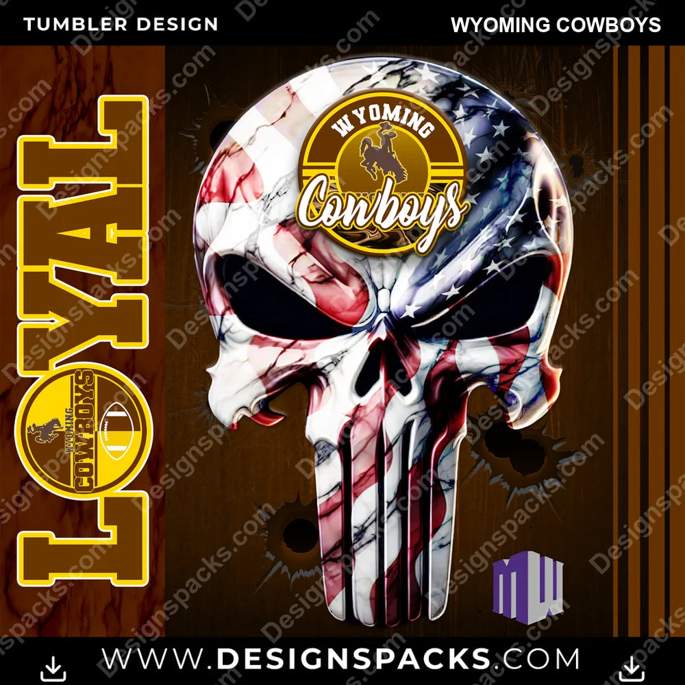 College Sport Loyal Wyoming Cowboys NCAA College Sport Tumbler Digital Wrap Design Download