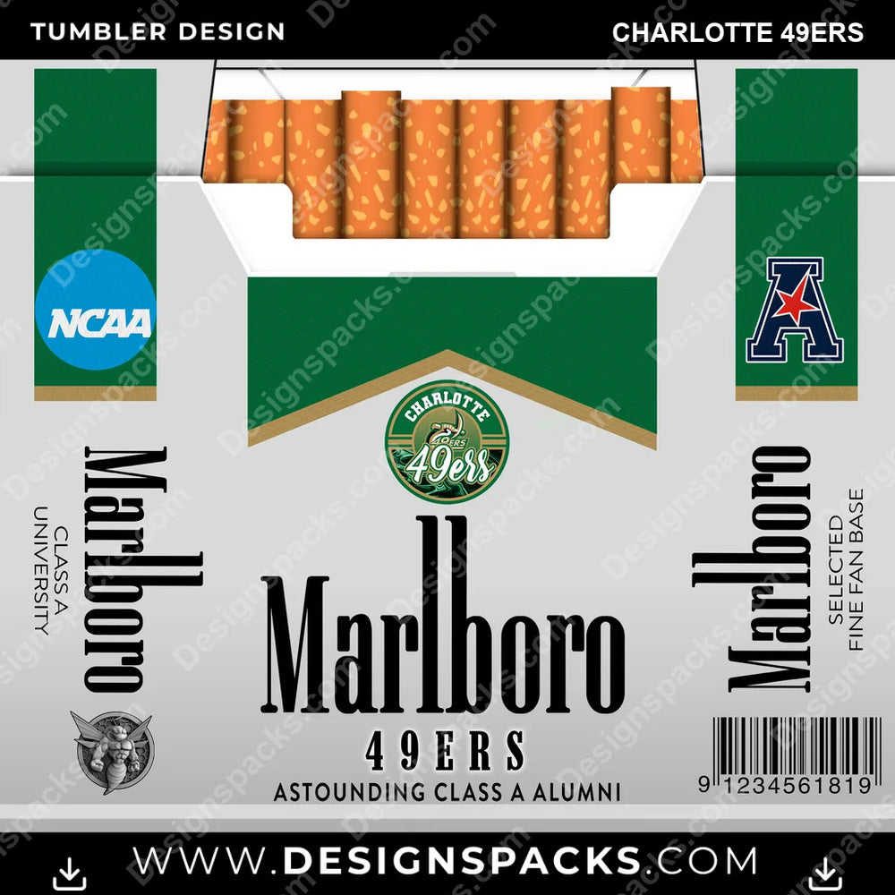 College Sport Marlboro Charlotte 49ers NCAA College Sport Tumbler Digital Wrap Design Download