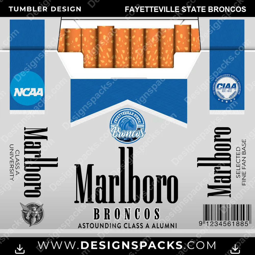 College Sport Marlboro Fayetteville State Broncos NCAA College Sport Tumbler Digital Wrap Design Download