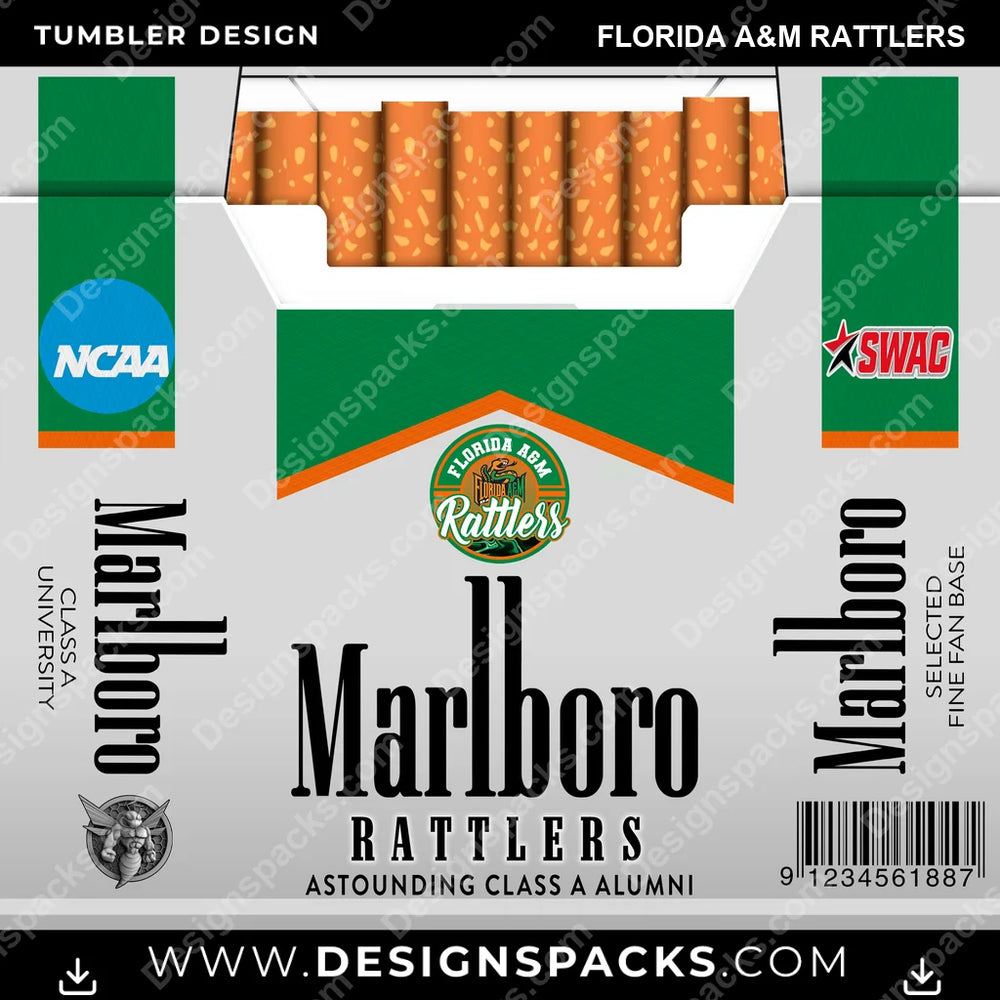 College Sport Marlboro Florida A&M Rattlers NCAA College Sport Tumbler Digital Wrap Design Download