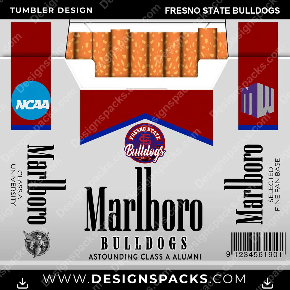 College Sport Marlboro Fresno State Bulldogs NCAA College Sport Tumbler Digital Wrap Design Download