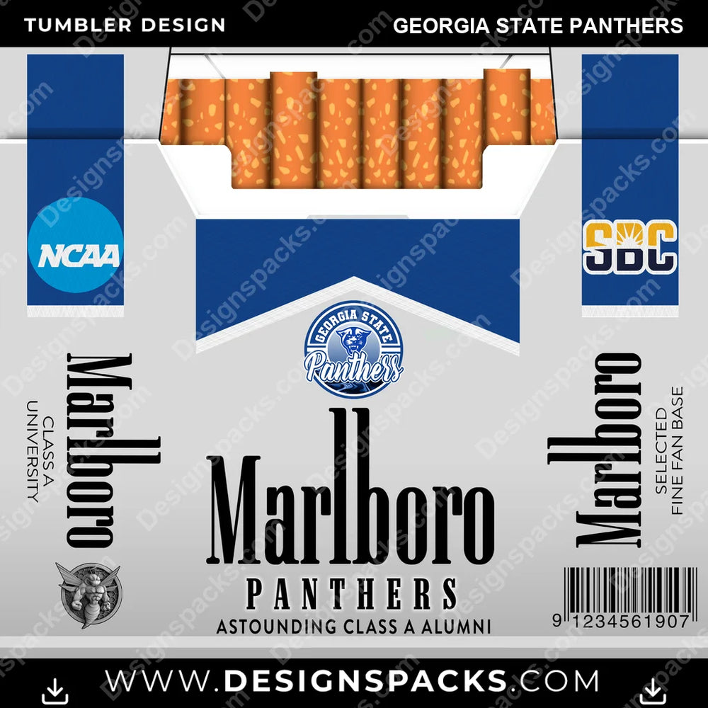College Sport Marlboro Georgia State Panthers NCAA College Sport Tumbler Digital Wrap Design Download