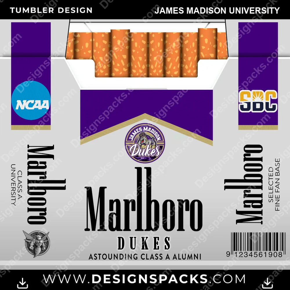 College Sport Marlboro James Madison University NCAA College Sport Tumbler Digital Wrap Design Download