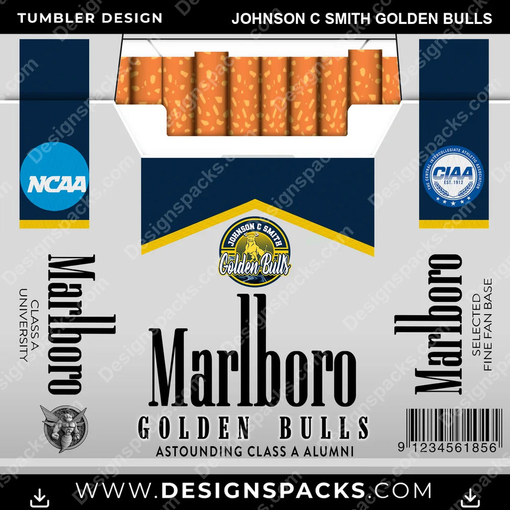 College Sport Marlboro Johnson C Smith Golden Bulls NCAA College Sport Tumbler Digital Wrap Design Download