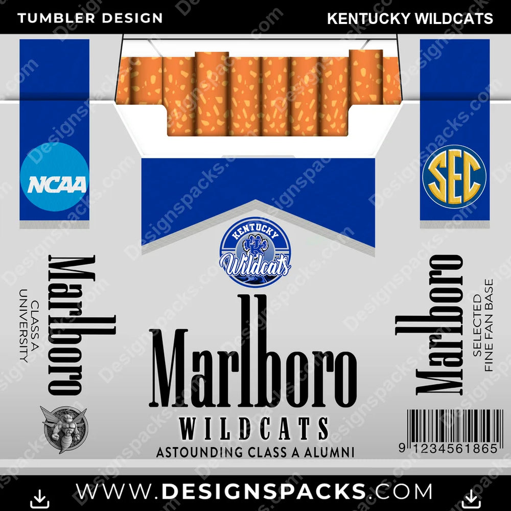 College Sport Marlboro Kentucky Wildcats NCAA College Sport Tumbler Digital Wrap Design Download