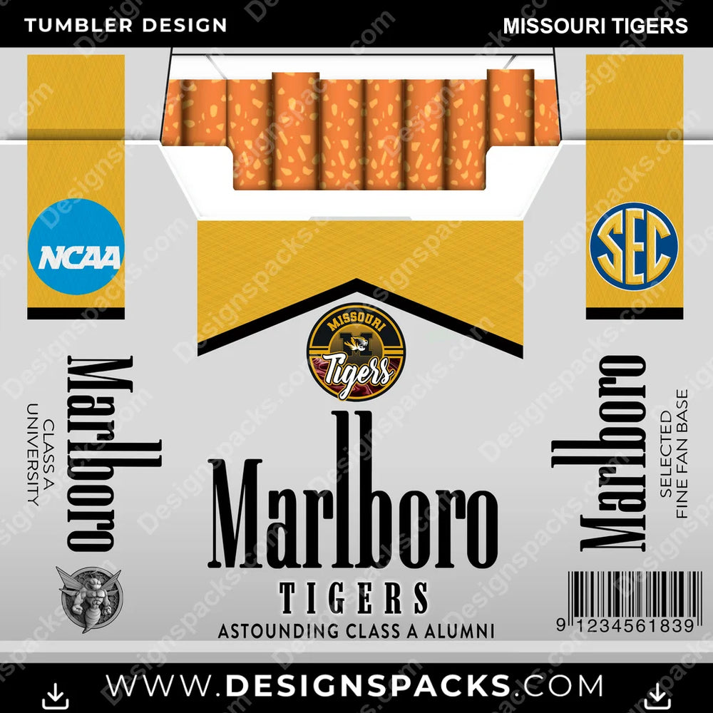 College Sport Marlboro Missouri Tigers NCAA College Sport Tumbler Digital Wrap Design Download