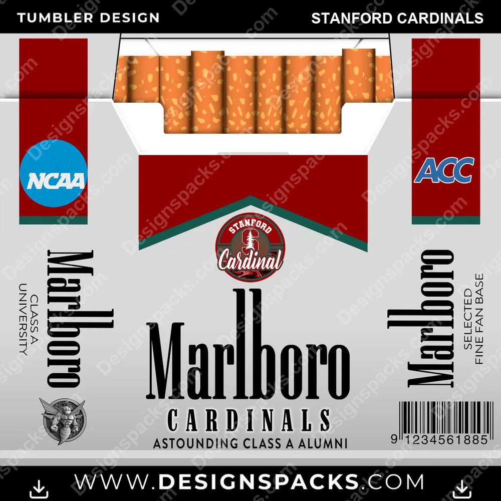 College Sport Marlboro Stanford Cardinals NCAA College Sport Tumbler Digital Wrap Design Download