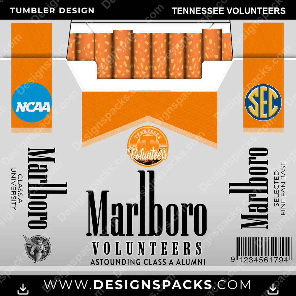 College Sport Marlboro Tennessee Volunteers NCAA Tumbler Digital Wrap Design Download