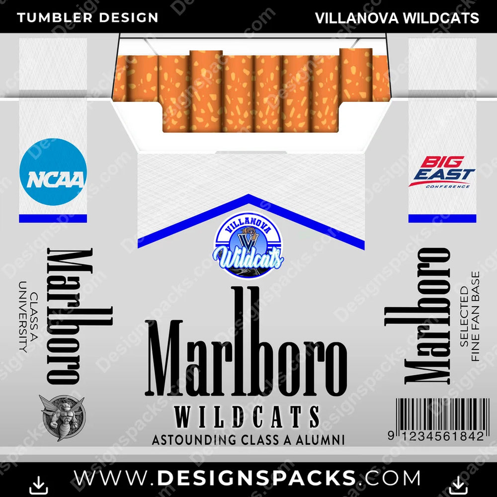 College Sport Marlboro Villanova Wildcats NCAA College Sport Tumbler Digital Wrap Design Download