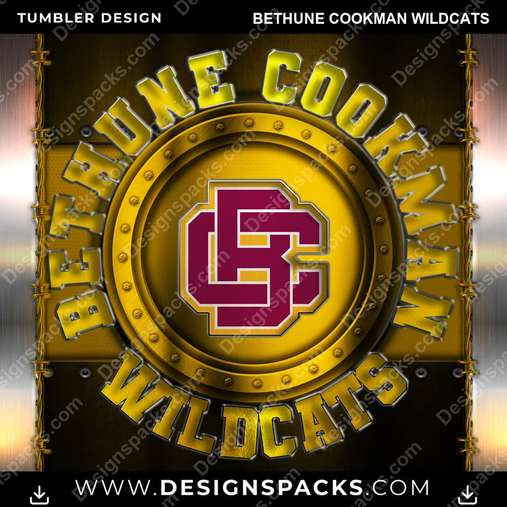 College Sport Metal Bethune Cookman Wildcats NCAA College Sport Tumbler Digital Wrap Design Download