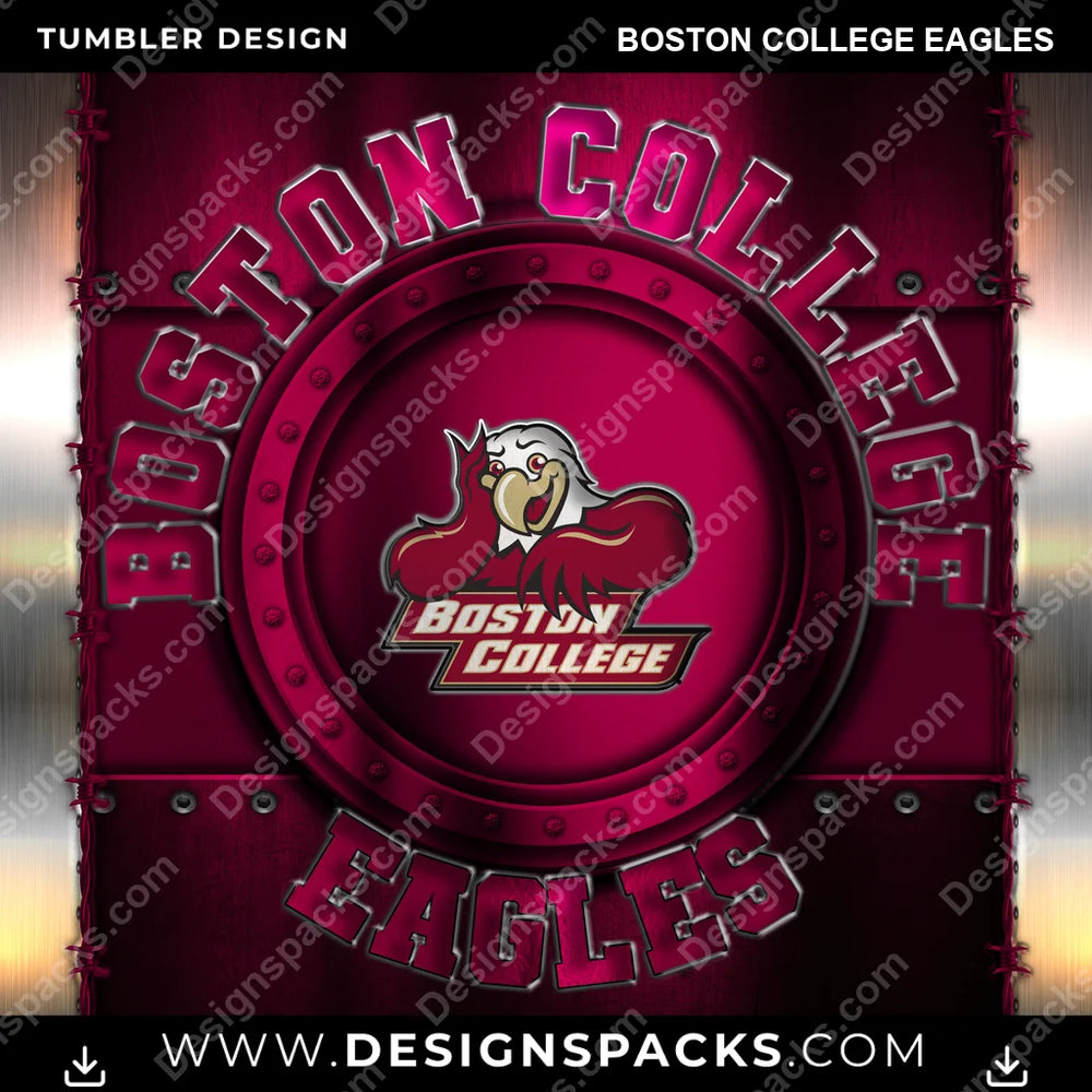College Sport Metal Boston College Eagles NCAA College Sport Tumbler Digital Wrap Design Download