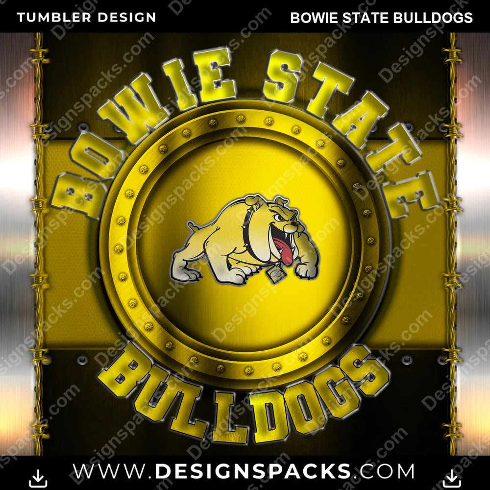 College Sport Metal Bowie State Bulldogs NCAA College Sport Tumbler Digital Wrap Design Download