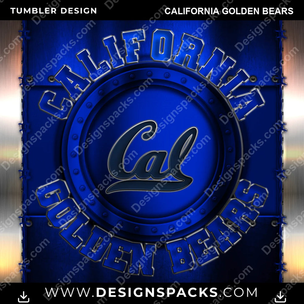 College Sport Metal California Golden Bears NCAA College Sport Tumbler Digital Wrap Design Download