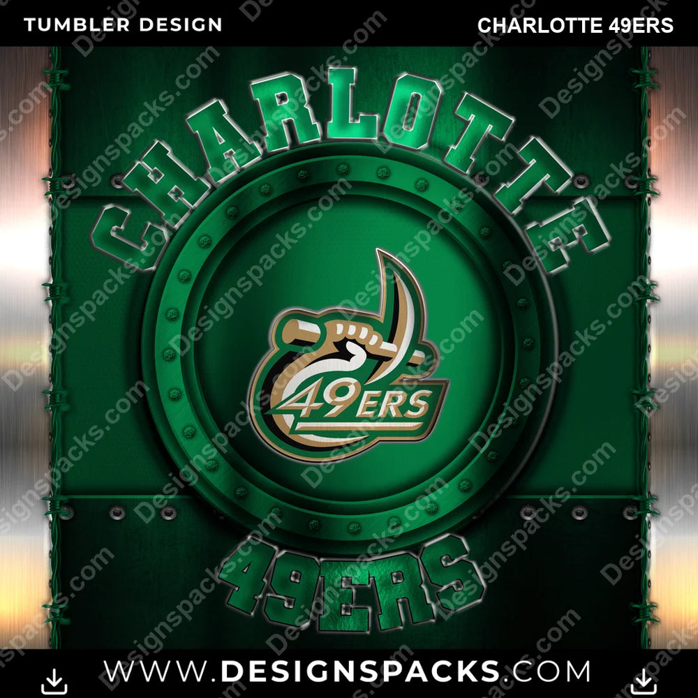 College Sport Metal Charlotte 49ers NCAA College Sport Tumbler Digital Wrap Design Download