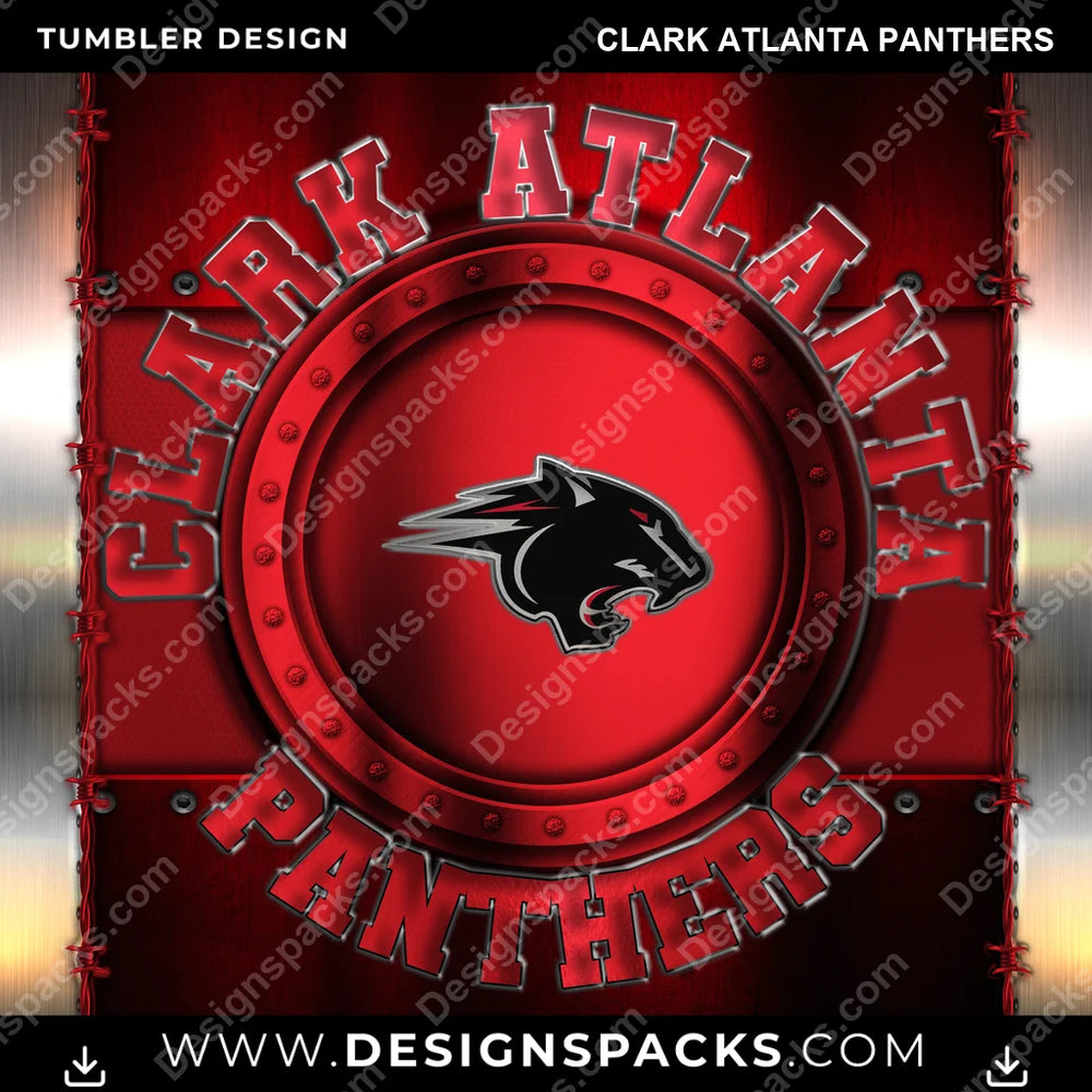 College Sport Metal Clark Atlanta Panthers NCAA College Sport Tumbler Digital Wrap Design Download