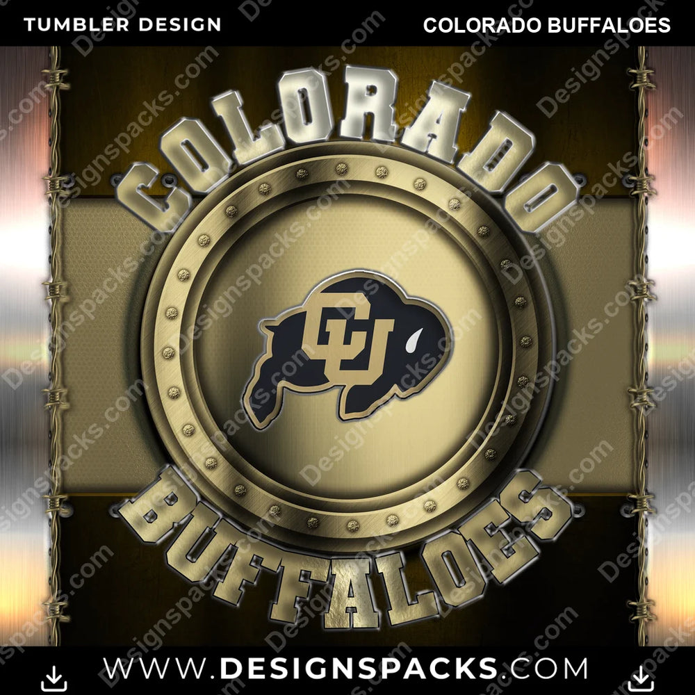 College Sport Metal Colorado Buffaloes NCAA College Sport Tumbler Digital Wrap Design Download