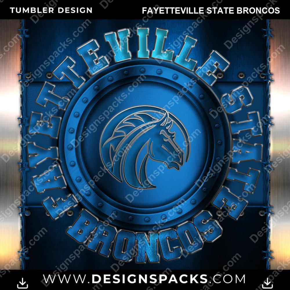 College Sport Metal Fayetteville State Broncos NCAA College Sport Tumbler Digital Wrap Design Download