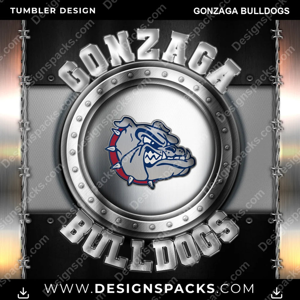 College Sport Metal Gonzaga Bulldogs NCAA College Sport Tumbler Digital Wrap Design Download