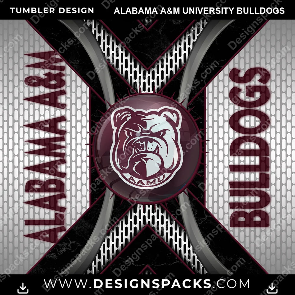College Sport Metal Grating Alabama A&M University Bulldogs NCAA College Sport Tumbler Digital Wrap Design Download