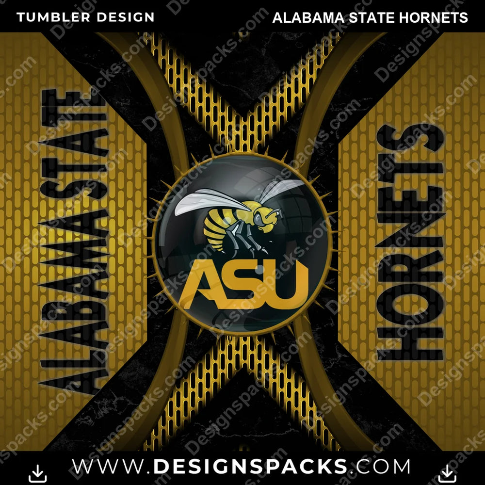 College Sport Metal Grating Alabama State Hornets NCAA College Sport Tumbler Digital Wrap Design Download