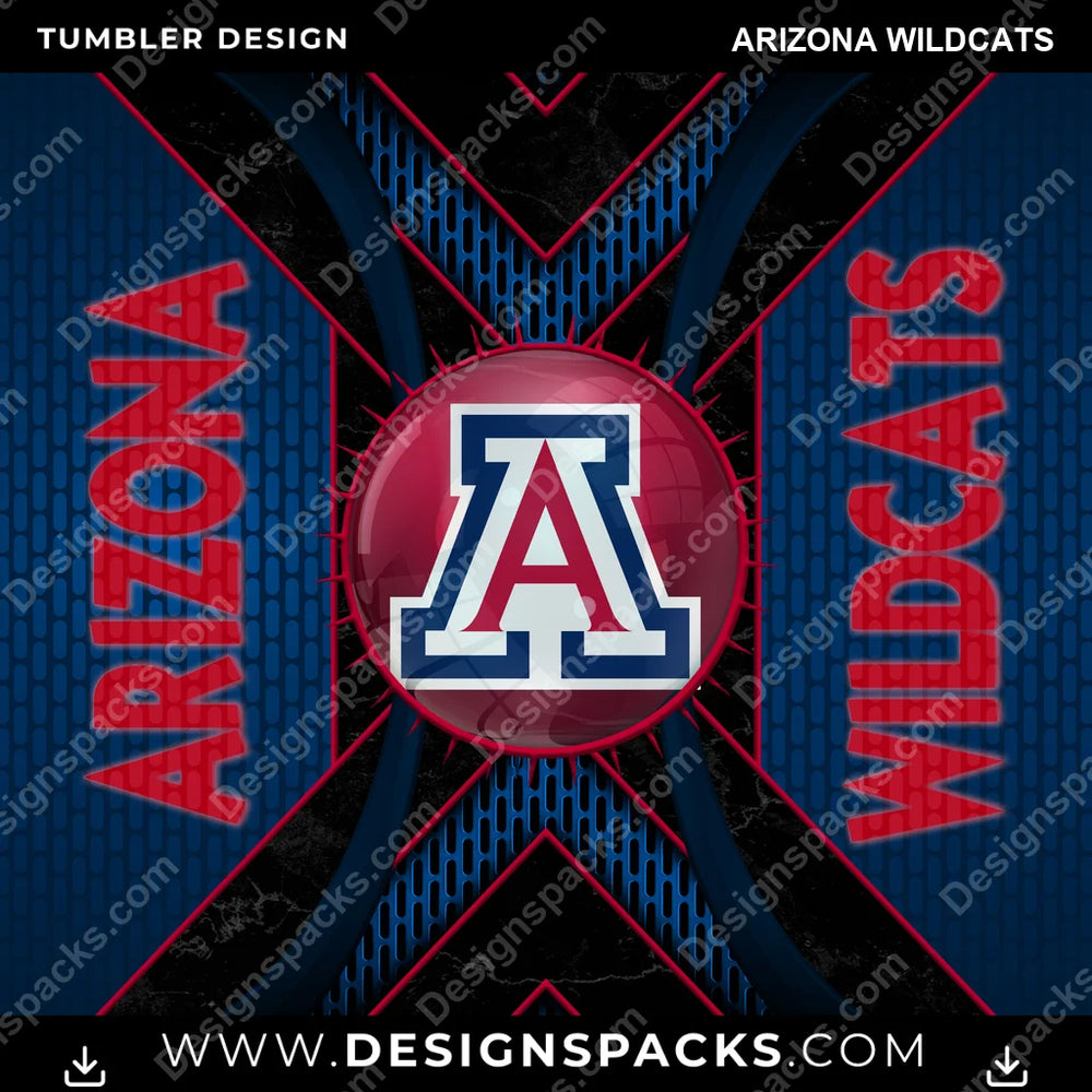 College Sport Metal Grating Arizona Wildcats NCAA College Sport Tumbler Digital Wrap Design Download