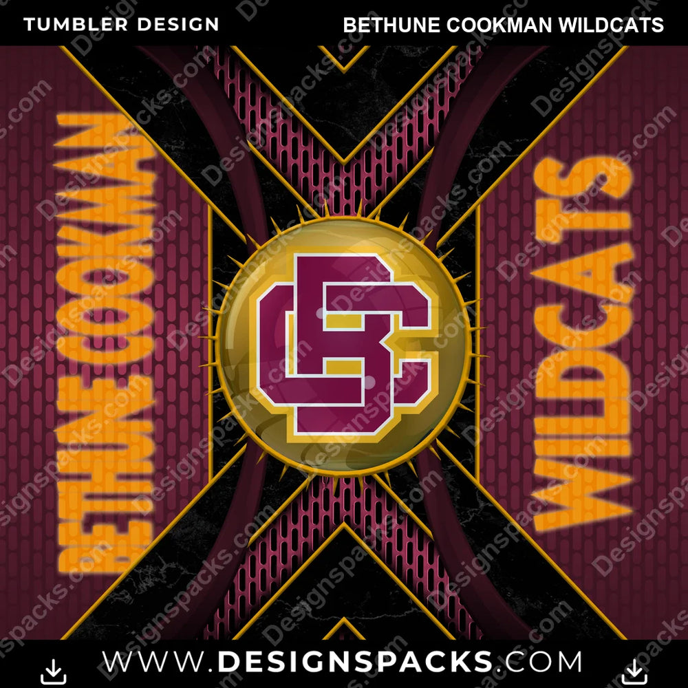 College Sport Metal Grating Bethune Cookman Wildcats NCAA College Sport Tumbler Digital Wrap Design Download