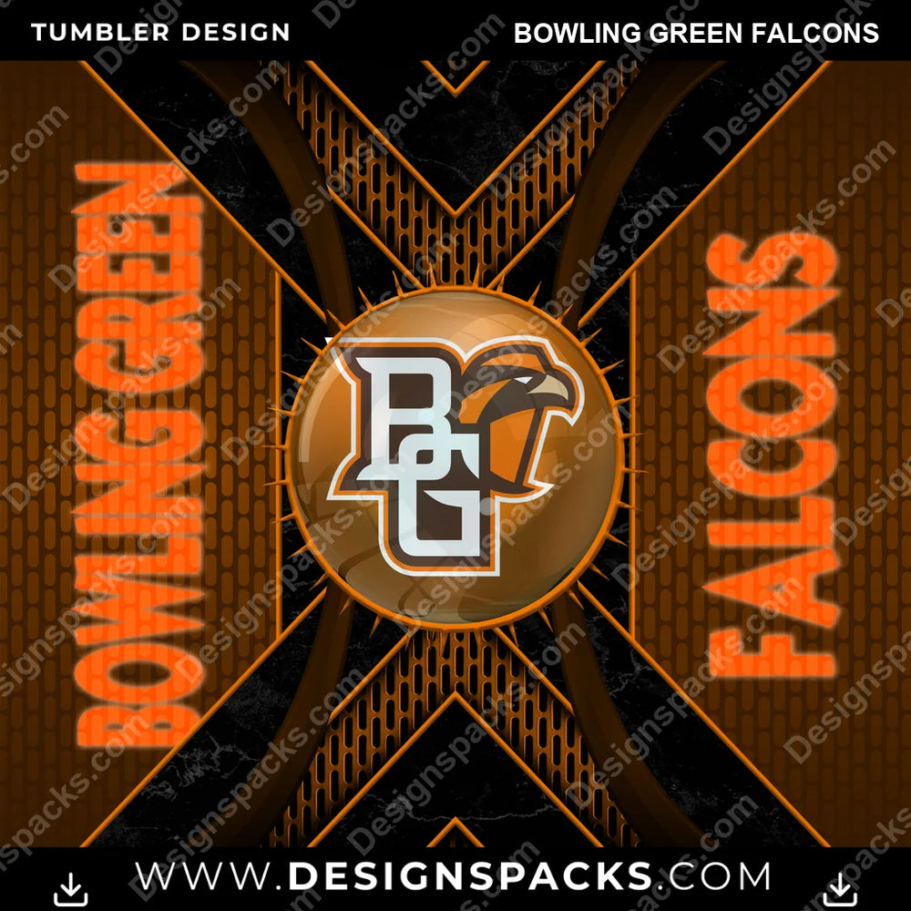 College Sport Metal Grating Bowling Green Falcons NCAA College Sport Tumbler Digital Wrap Design Download