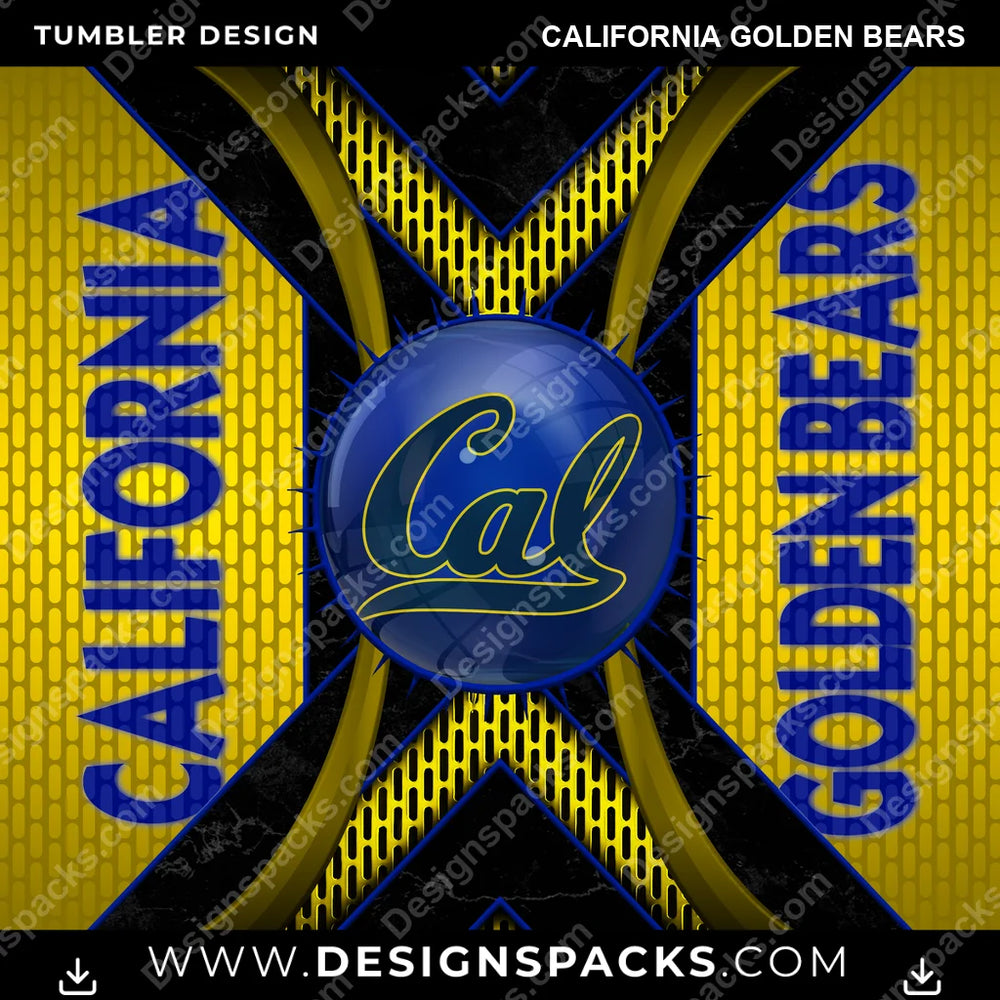 College Sport Metal Grating California Golden Bears NCAA College Sport Tumbler Digital Wrap Design Download