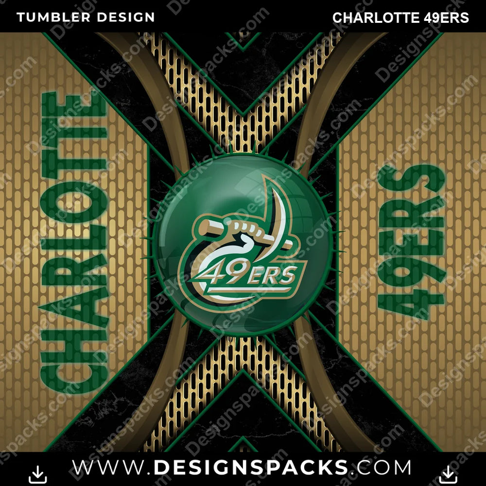 College Sport Metal Grating Charlotte 49ers NCAA College Sport Tumbler Digital Wrap Design Download