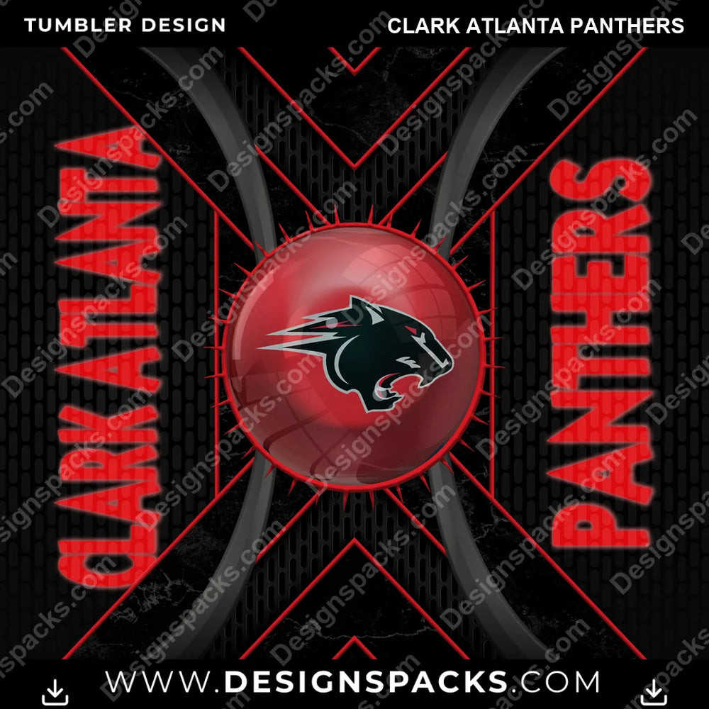 College Sport Metal Grating Clark Atlanta Panthers NCAA College Sport Tumbler Digital Wrap Design Download