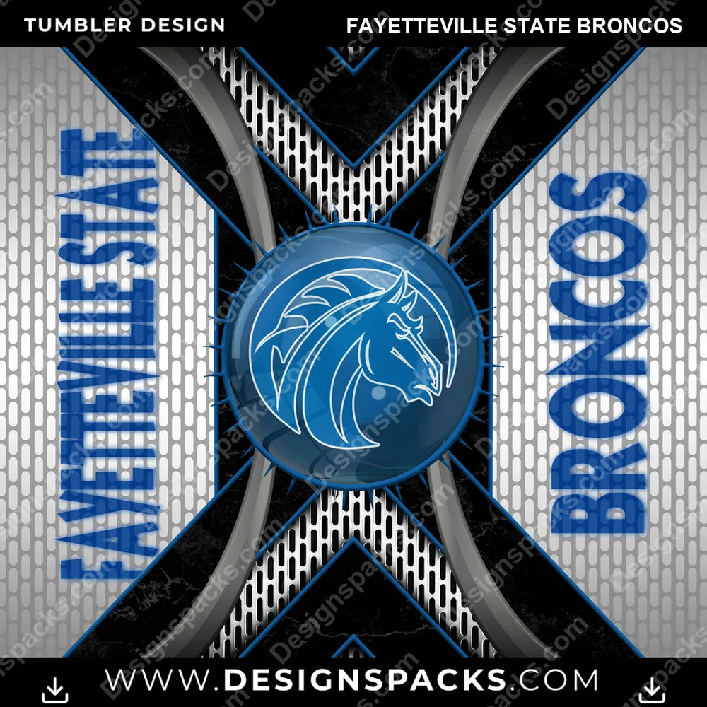 College Sport Metal Grating Fayetteville State Broncos NCAA College Sport Tumbler Digital Wrap Design Download