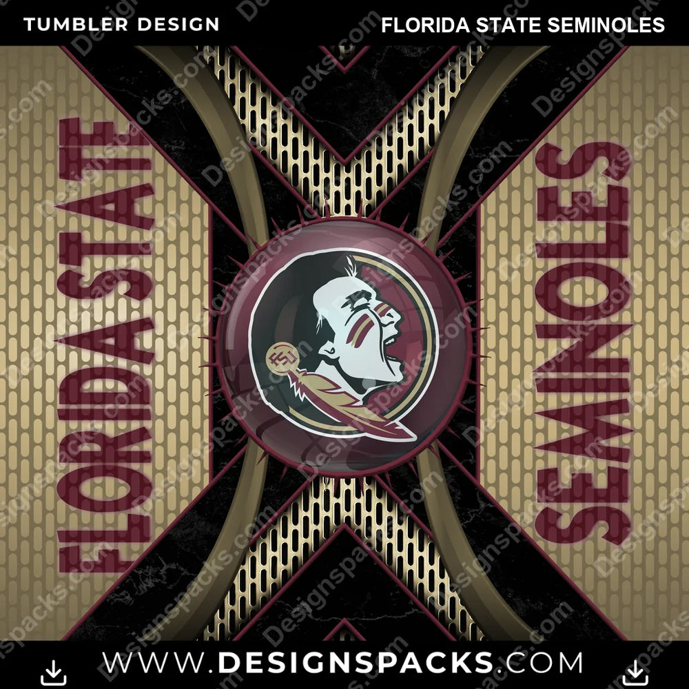 College Sport Metal Grating Florida State Seminoles NCAA College Sport Tumbler Digital Wrap Design Download