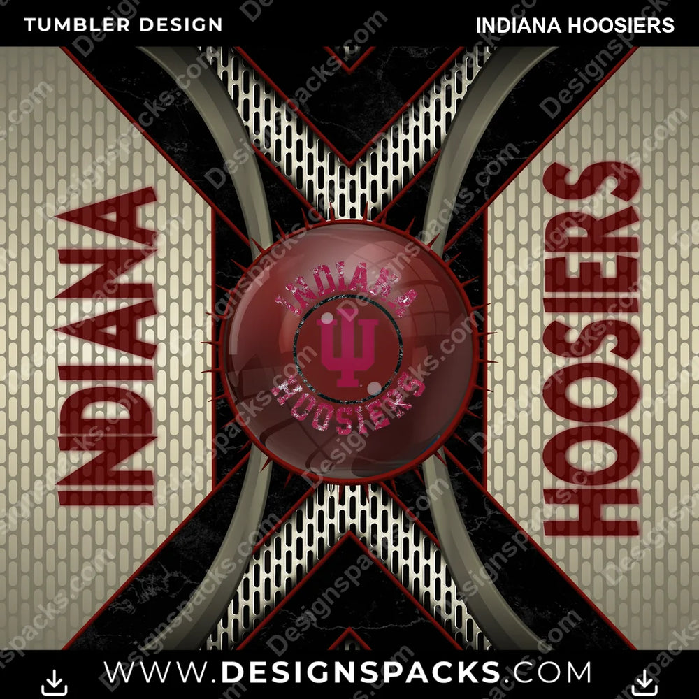 College Sport Metal Grating Indiana Hoosiers NCAA College Sport Tumbler Digital Wrap Design Download