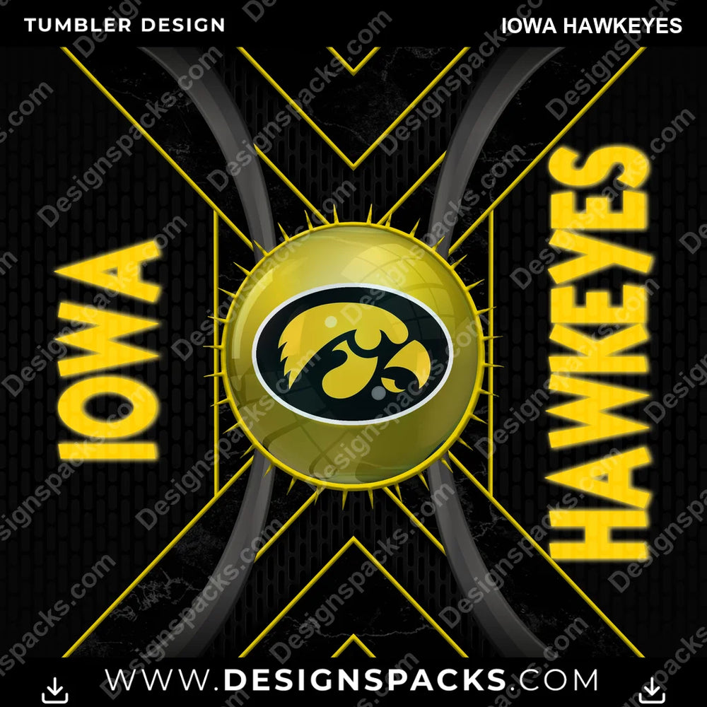 College Sport Metal Grating Iowa Hawkeyes NCAA College Sport Tumbler Digital Wrap Design Download