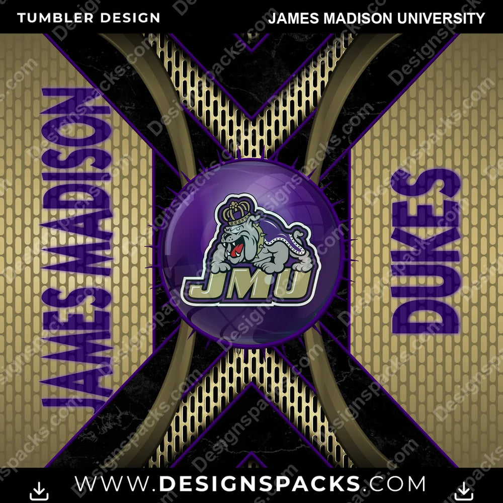 College Sport Metal Grating James Madison University NCAA College Sport Tumbler Digital Wrap Design Download