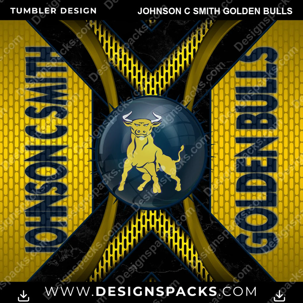 College Sport Metal Grating Johnson C Smith Golden Bulls NCAA College Sport Tumbler Digital Wrap Design Download