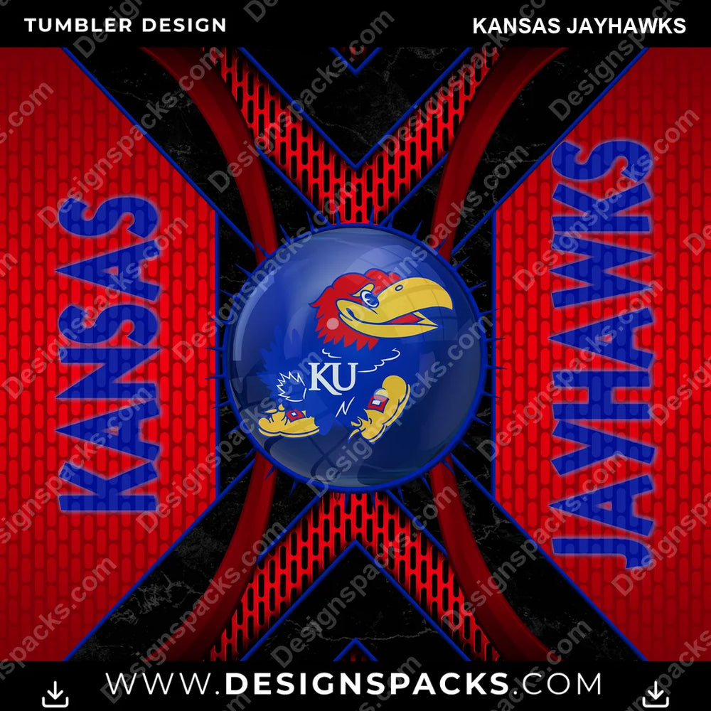 College Sport Metal Grating Kansas Jayhawks NCAA College Sport Tumbler Digital Wrap Design Download
