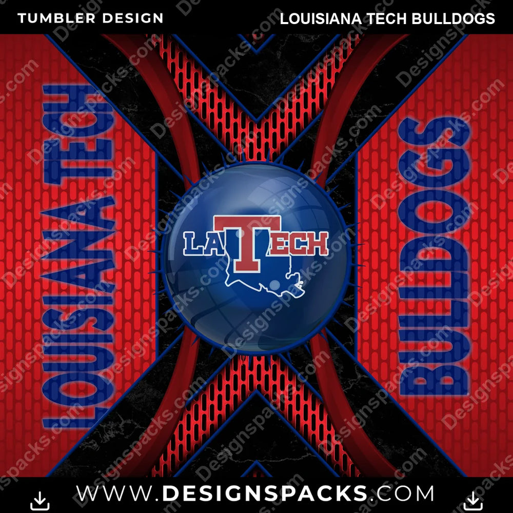 College Sport Metal Grating Louisiana Tech Bulldogs NCAA College Sport Tumbler Digital Wrap Design Download