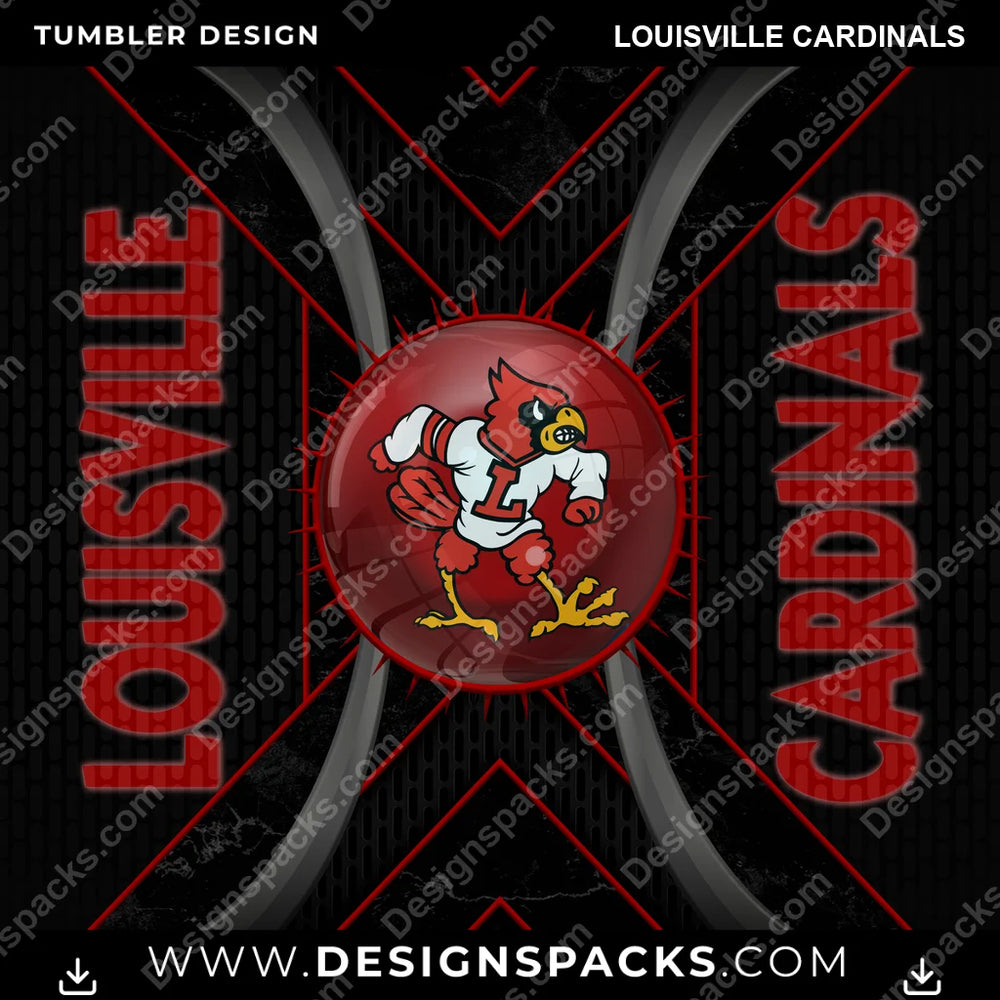 College Sport Metal Grating Louisville Cardinals NCAA College Sport Tumbler Digital Wrap Design Download